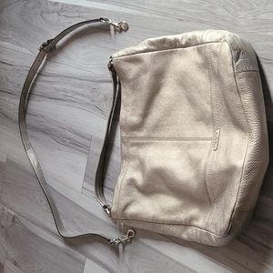🌟Rare🌟Coach Pewter Color Leather Large Hobo Bag